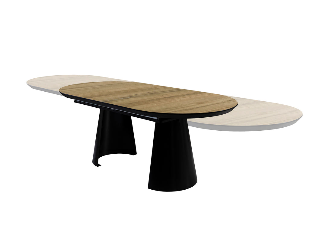 Masa dining Schuller Capri extensibila 205-405 cu efect lemn