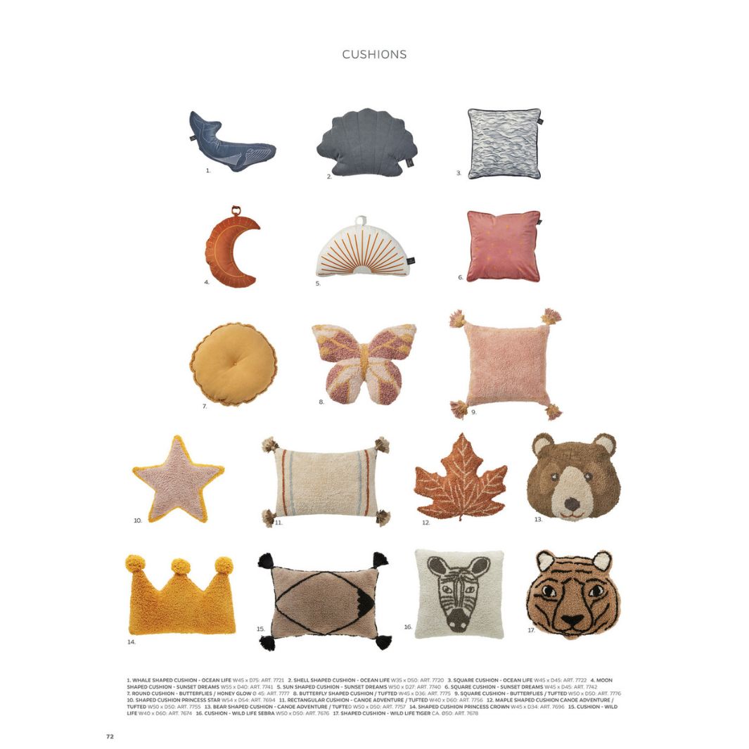 The Decorators: Pernuta decorativa pentru copii, Moon Shaped, bumbac, 55x40 cm