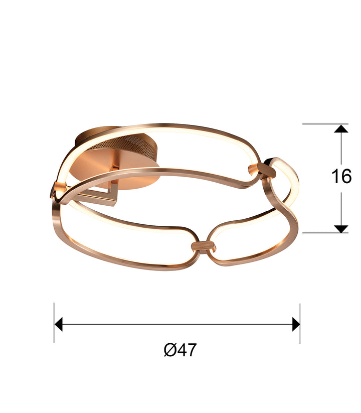 Plafoniera Schuller Colette Ø47 rose gold LED 37W