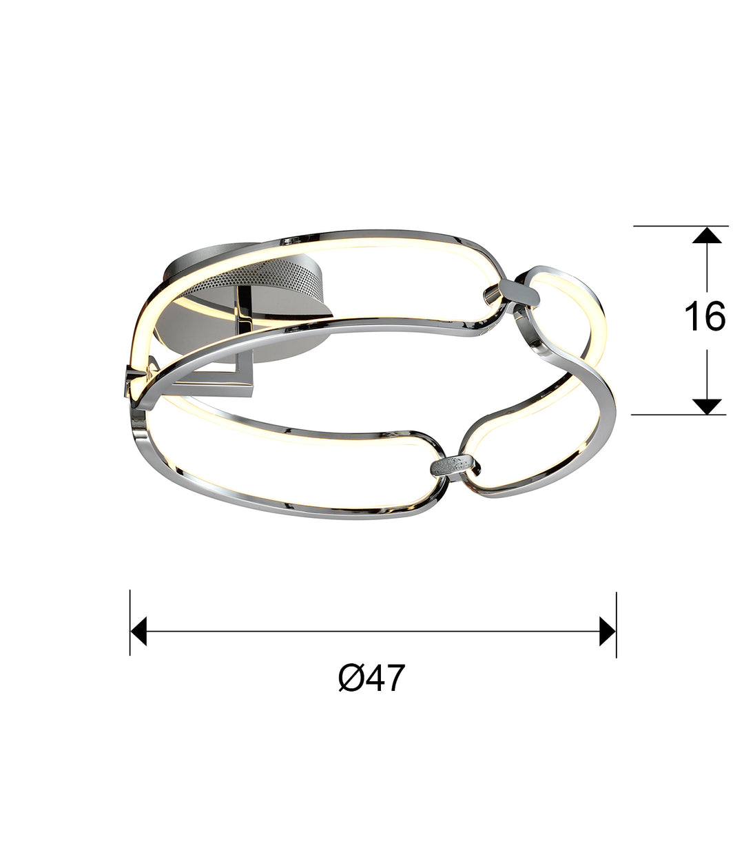 Plafoniera Schuller Colette Ø47 cromat LED 37W