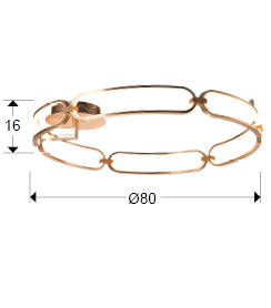 Plafoniera Schuller Colette Ø80 rose gold dimmable telecomandă APP