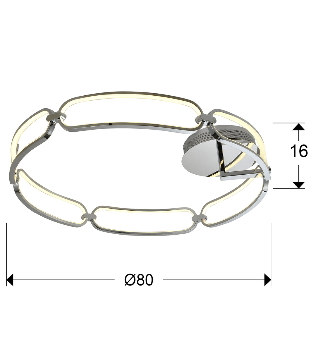 Plafoniera Schuller Colette Ø80 cromat LED 65W