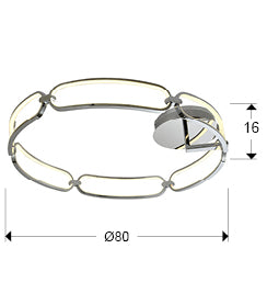 Plafoniera Schuller Colette Ø80 cromat dimmable telecomandă APP