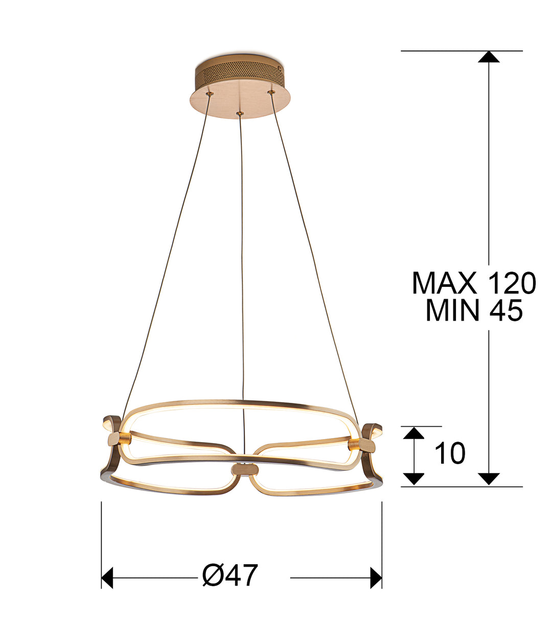 Lustra Schuller Colette LED Ø47 disc rose gold dimabil