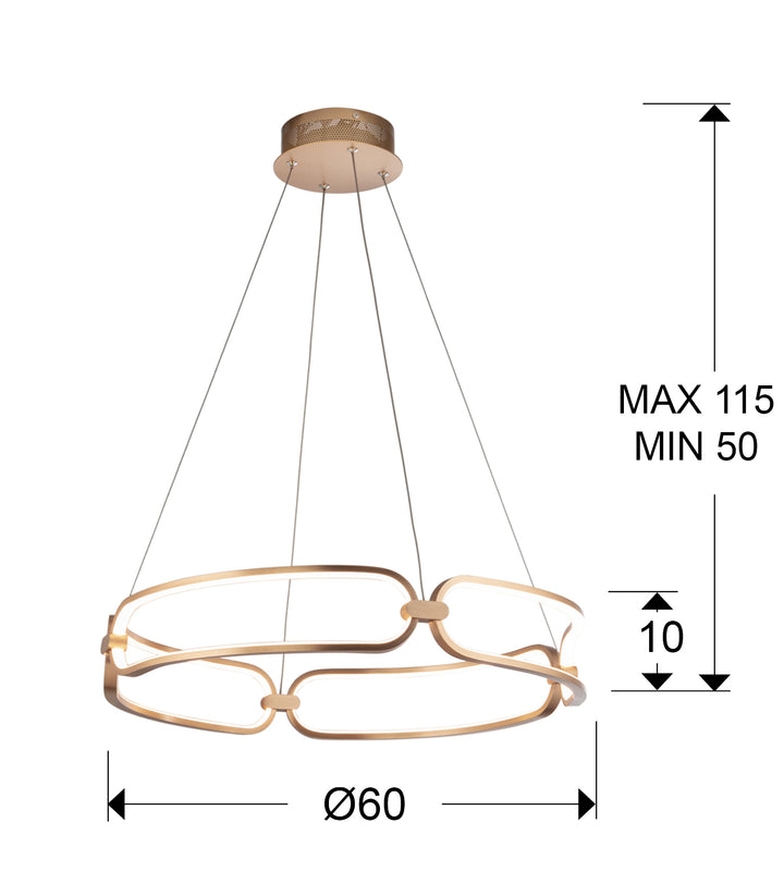 Lustra Schuller Colette LED Ø60 disc rose gold LED 54W