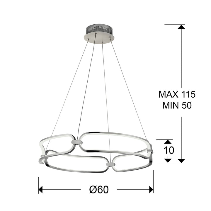Lustra Schuller Colette LED Ø60 disc cromat LED 54W