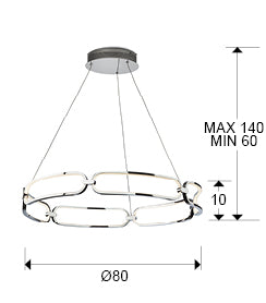 Lustra Schuller Colette LED Ø80 disc cromat LED 65W