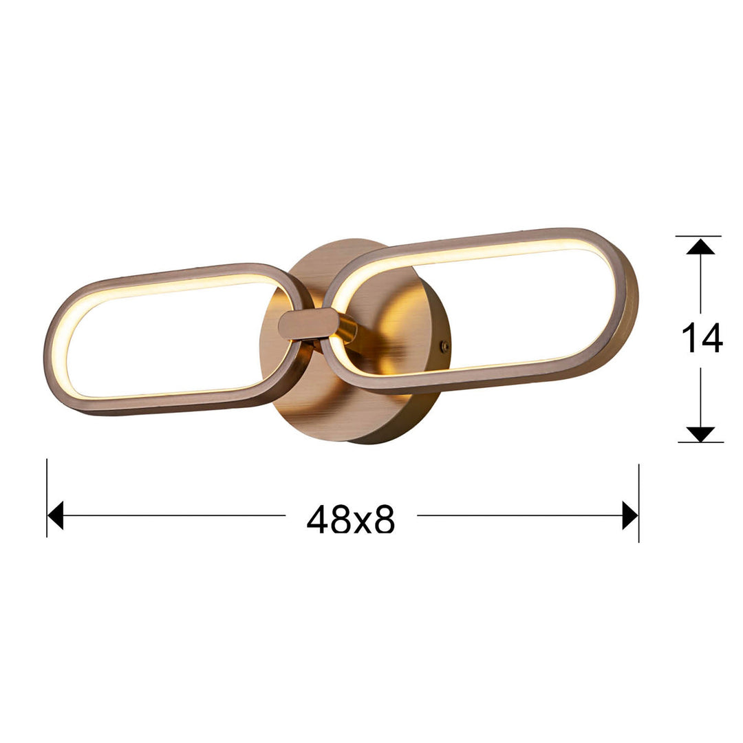 Aplica Schuller Colette 2 lumini rose gold orizontal-vertical