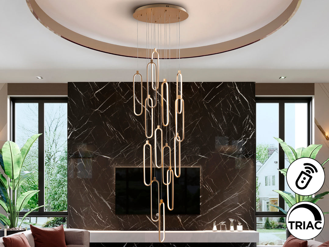Lustra Schuller Colette Mare 14 lumini Ø60 rose gold dimmable APP