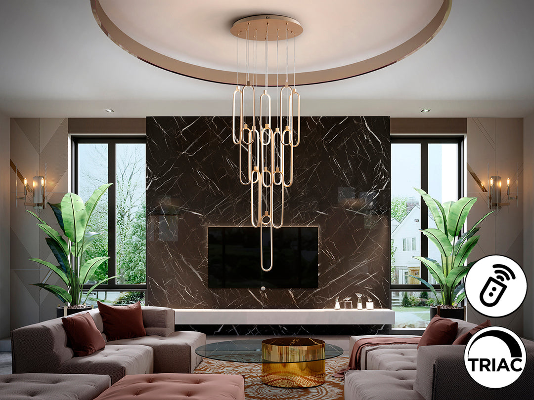 Lustra Schuller Colette Mare 14 lumini Ø60 rose gold dimmable APP