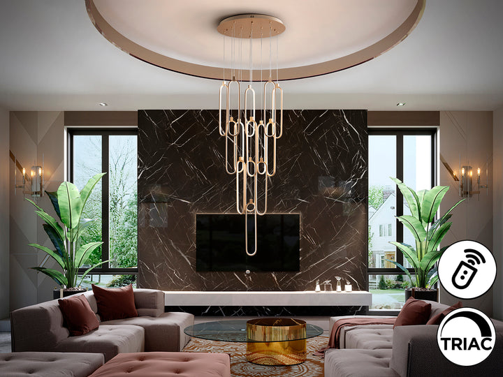 Lustra Schuller Colette Mare 14 lumini Ø60 rose gold dimmable APP