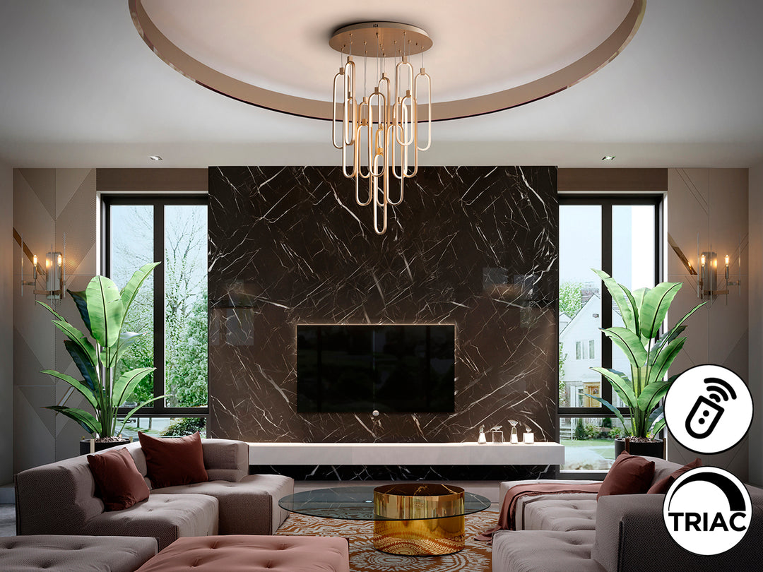 Lustra Schuller Colette Mare 14 lumini Ø60 rose gold dimmable APP