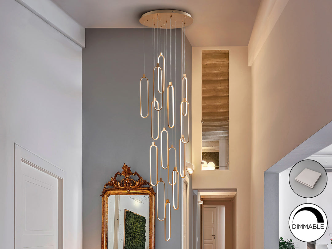 Lustra Schuller Colette Mare 14 lumini rose gold fall 5m dimmable APP