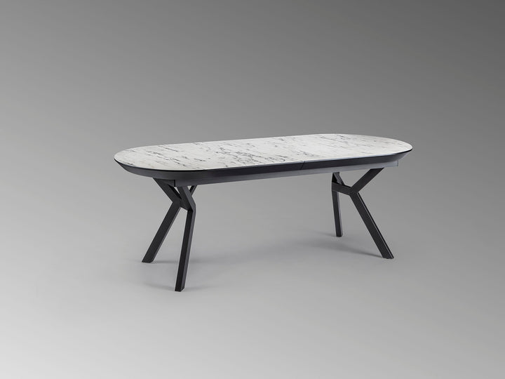 Masa dining Schuller Antea extensibila 205-285 cu marmura alba