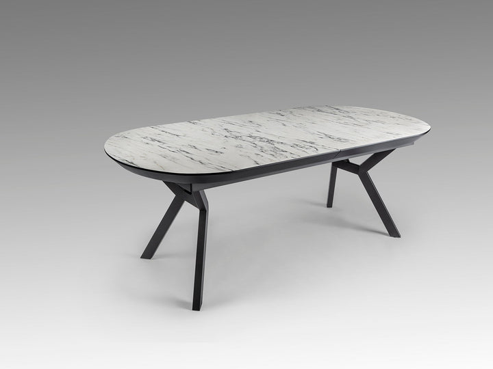 Masa dining Schuller Antea extensibila 205-285 cu marmura alba