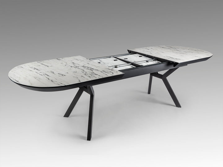 Masa dining Schuller Antea extensibila 205-285 cu marmura alba