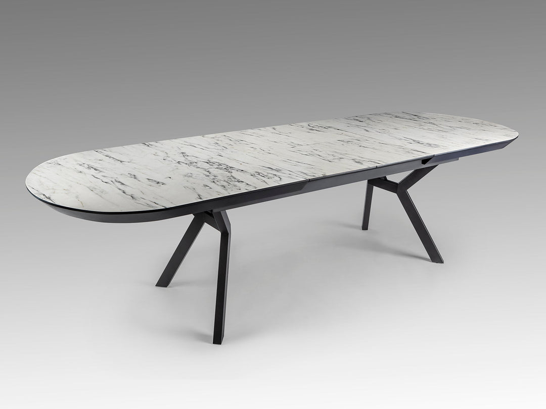 Masa dining Schuller Antea extensibila 205-285 cu marmura alba