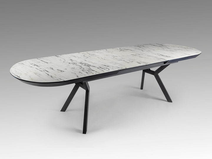 Masa dining Schuller Antea extensibila 205-285 cu marmura alba