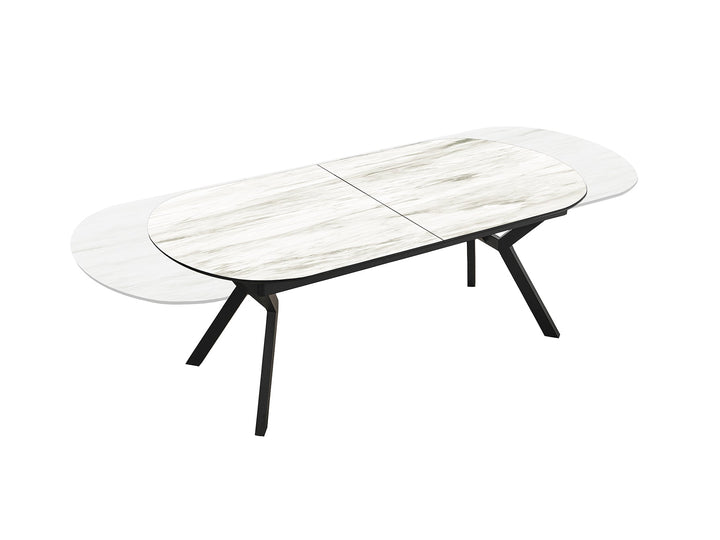 Masa dining Schuller Antea extensibila 205-285 cu marmura alba