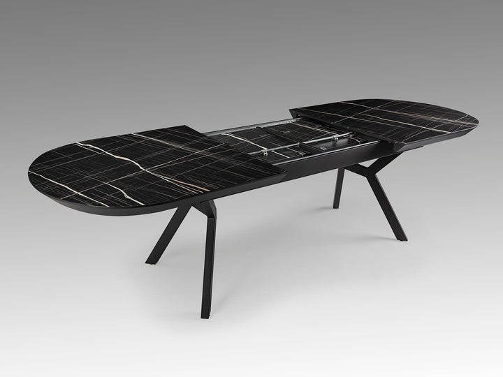 Masa dining Schuller Antea extensibila 205-285 cu marmura neagra