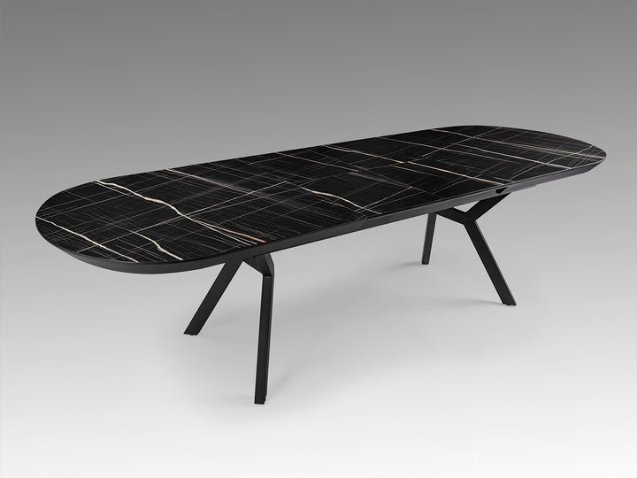 Masa dining Schuller Antea extensibila 205-285 cu marmura neagra