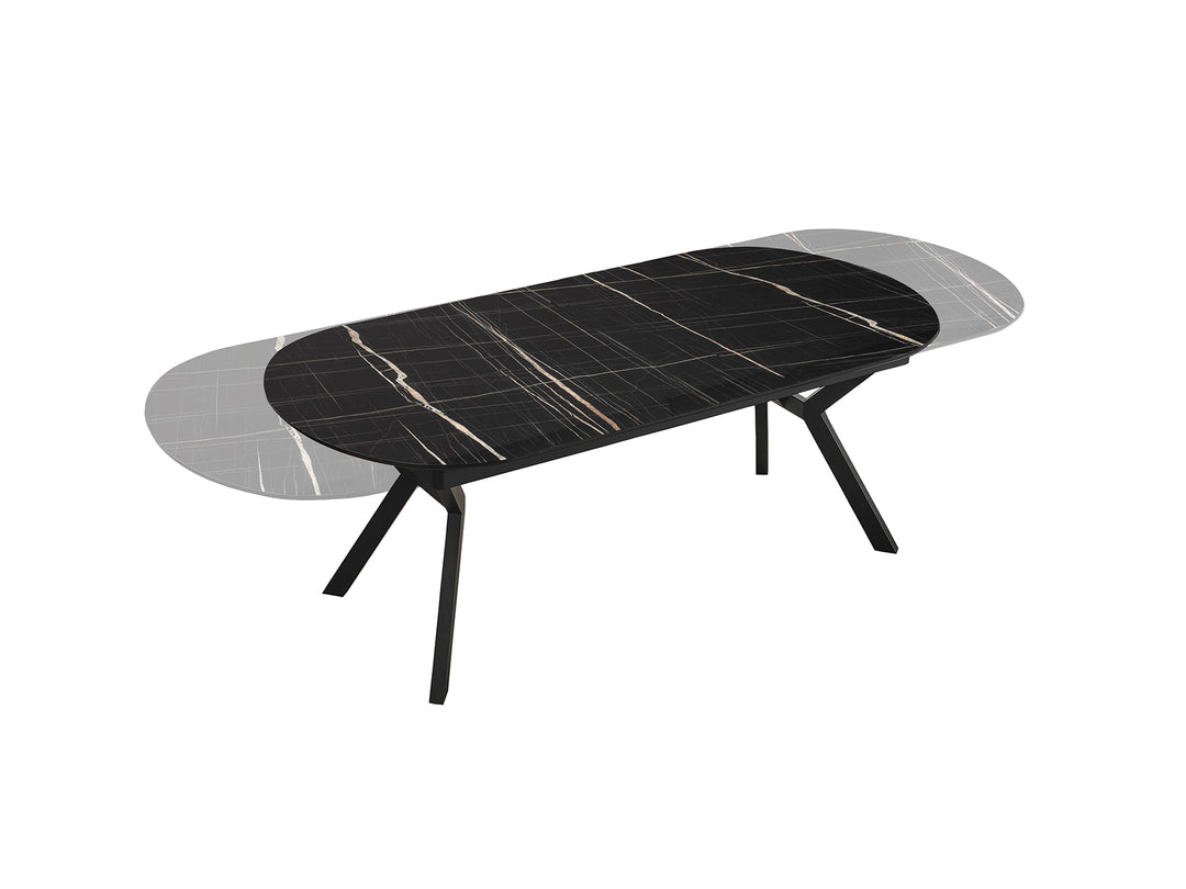 Masa dining Schuller Antea extensibila 205-285 cu marmura neagra