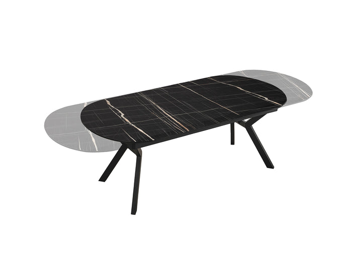Masa dining Schuller Antea extensibila 205-285 cu marmura neagra