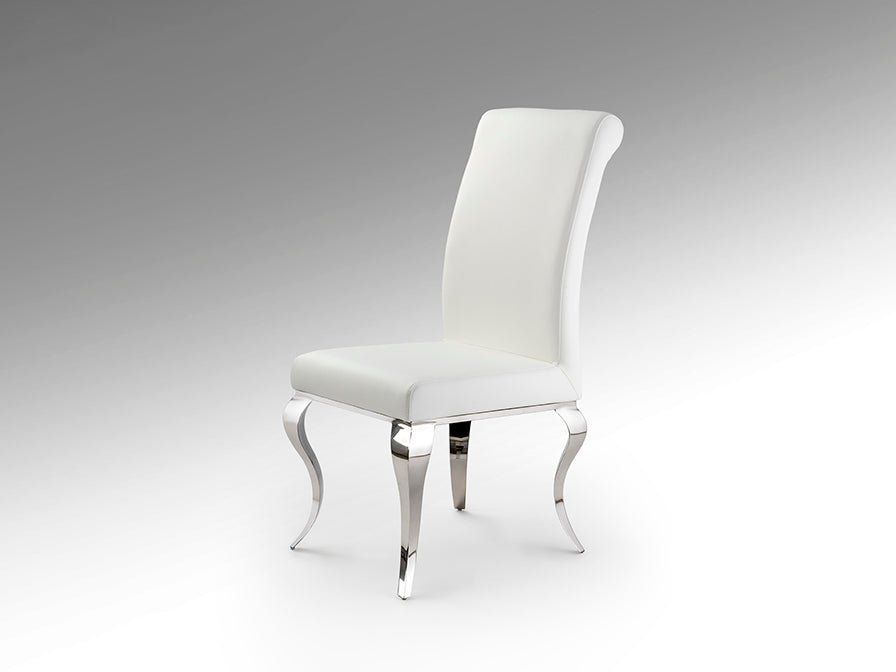 Scaun Schuller Silla Barroque alb piele ecologică