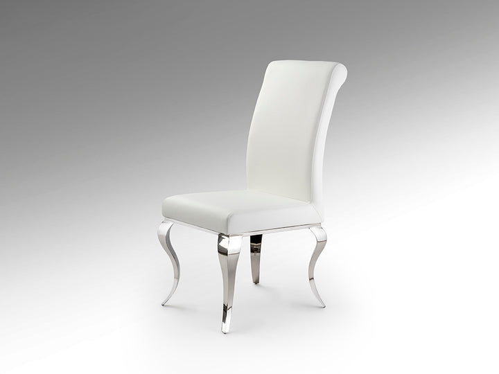Scaun Schuller Silla Barroque alb piele ecologică