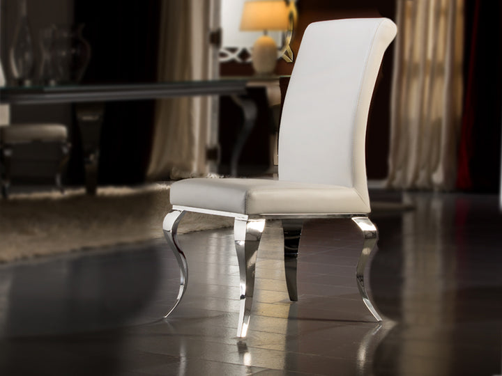 Scaun Schuller Silla Barroque alb piele ecologică