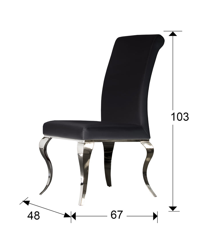 Scaun Schuller Silla Barroque negru piele ecologică