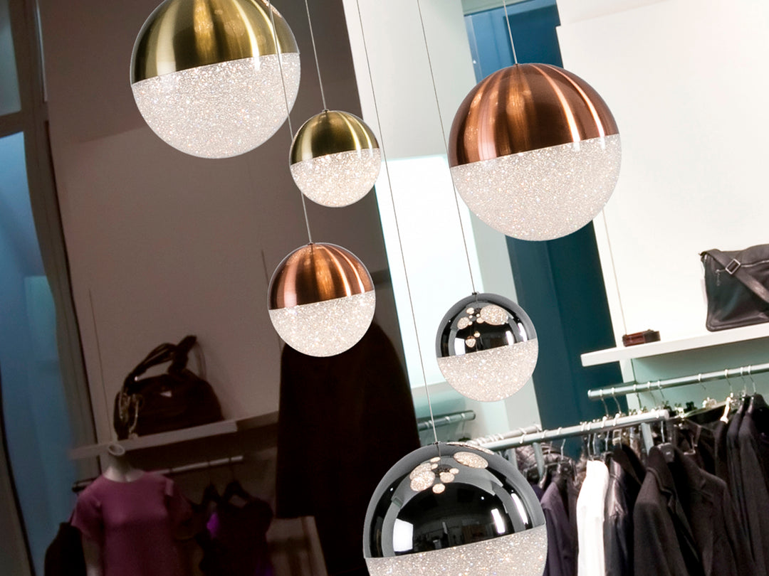 Lustra Schuller Sphere Mare 14 lumini cascadă 180 cm cromat-cupru-alama dimmable