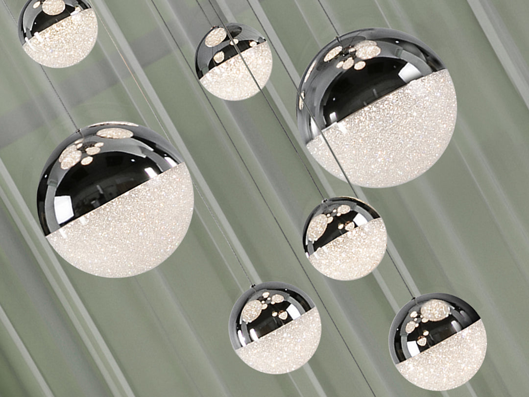 Lustra Schuller Sphere Mare 14 lumini fall 5m cromat dimmable TRIAC