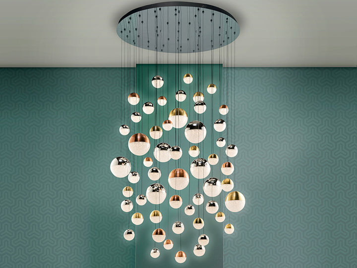 Lustra Schuller Sphere Grand 55 lumini Ø140 cromat-cupru-alama LED 288W dimmable APP