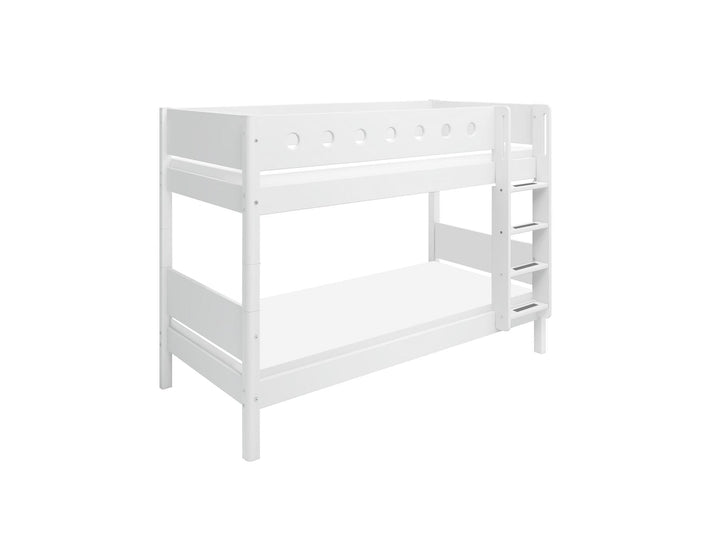 The Decorators: Paturi suprapuse inaltime 154 cm cu scara dreapta Flexa White 90x200 cm
