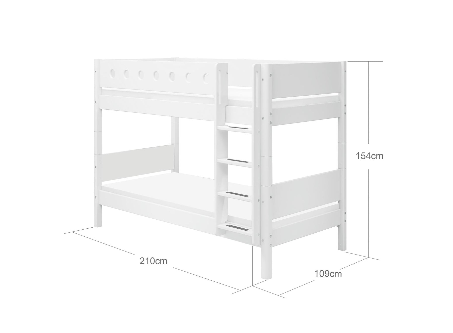 Paturi suprapuse inaltime 154 cu scara dreapta Flexa White 90x200