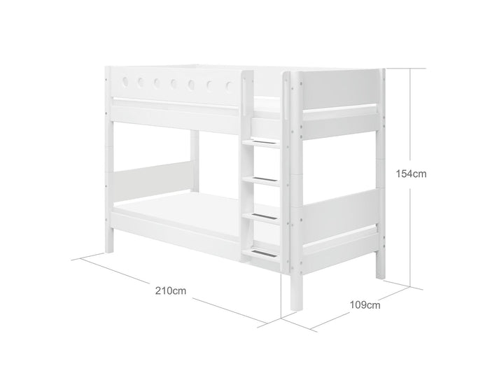 The Decorators: Paturi suprapuse inaltime 154 cm cu scara dreapta Flexa White 90x200 cm