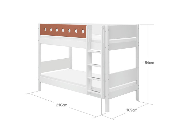 The Decorators: Paturi suprapuse inaltime 154 cm cu scara dreapta Flexa White 90x200 cm
