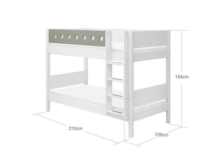 The Decorators: Paturi suprapuse inaltime 154 cm cu scara dreapta Flexa White 90x200 cm