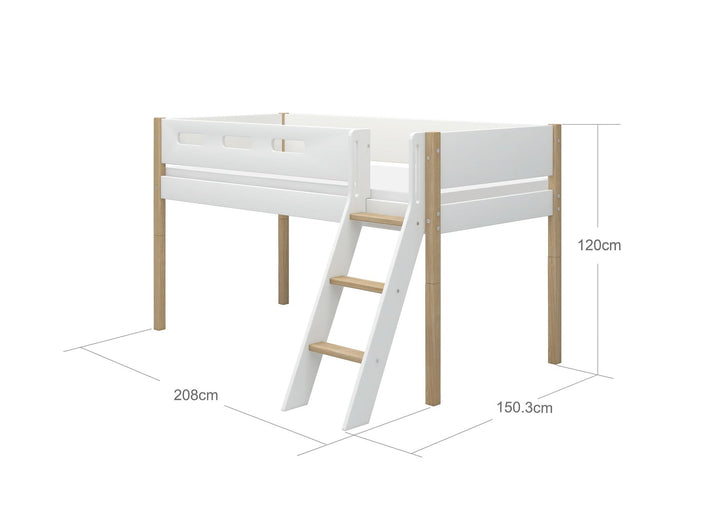 The Decorators: Pat inaltime 120 cm cu scara inclinata Flexa Nor 90x200 cm