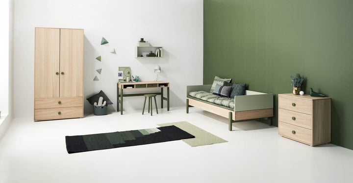 The Decorators: Dulap copii cu 2 usi si 2 sertare, Nor, MDF si lemn mesteacan, 101x57x202 cm