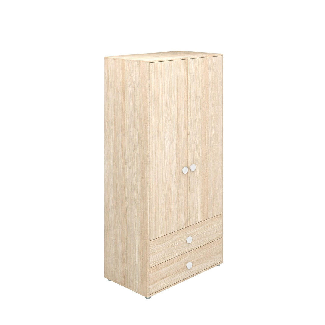 The Decorators: Dulap copii cu 2 usi si 2 sertare, Nor, MDF si lemn mesteacan, 101x57x202 cm