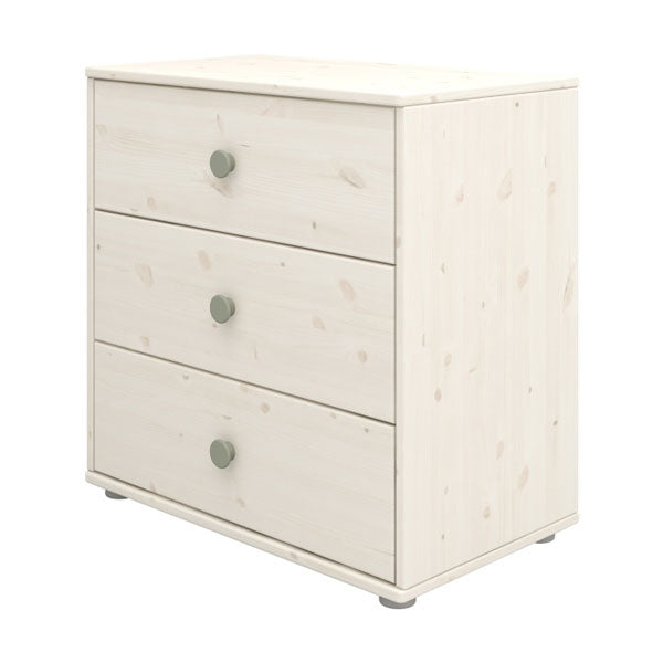 Comoda cu 3 sertare Flexa Classic Green Knob - Decorators