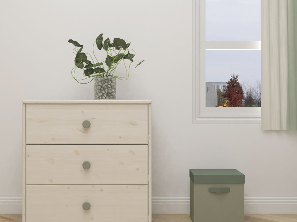 Comoda cu 3 sertare Flexa Classic Green Knob - Decorators