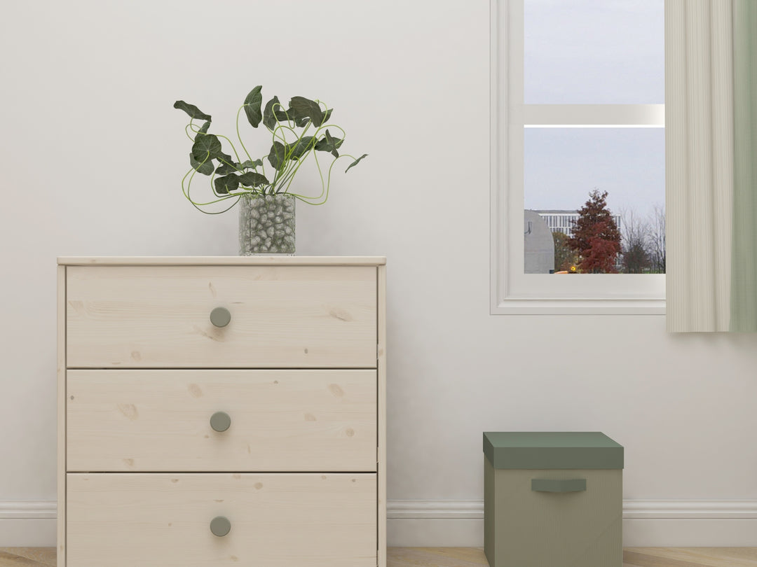 Comoda cu 3 sertare Flexa Classic Green Knob - Decorators
