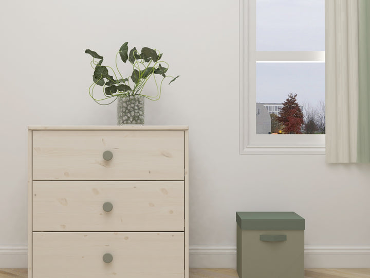 Comoda cu 3 sertare Flexa Classic Green Knob - Decorators