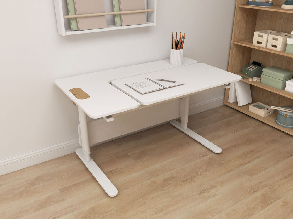 Birou copii, MOBY, MDF si metal, alb 120x70x59 cm