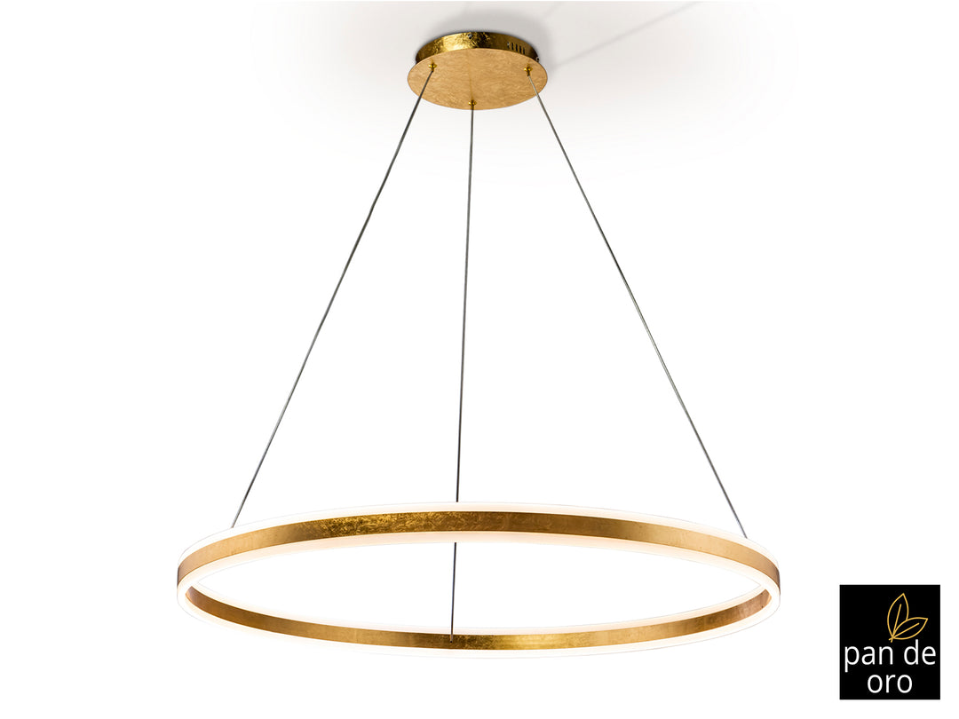 Lustra Schuller Helia inel Ø100 foița aur slim LED 110W