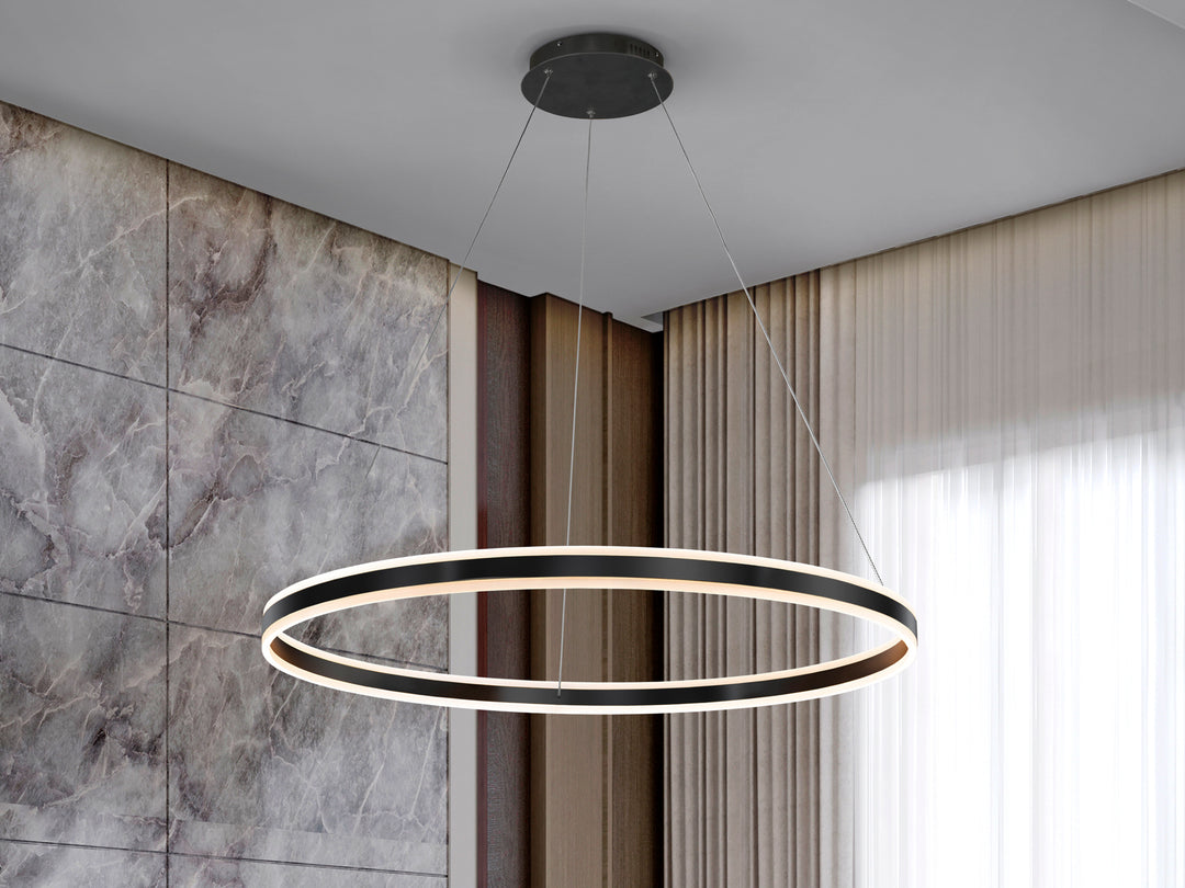 Lustra Schuller Helia inel Ø100 negru mat slim LED 110W