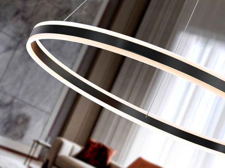 Lustra Schuller Helia inel Ø100 negru mat slim LED 110W